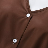 Tuphregyow женски модерен клирънс лятна ивица цветен блок печат v-образно деколте макси рокля с къс ръкав цвят копчета за шевове рокля xxl