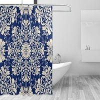 Поп създаване синьо и бяло шаблон за душ завеса водоустойчива завеса за баня