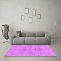 Ahgly Company Indoor Rectangle Abstract Purple Modern Area Rugs, 2 '4'