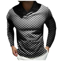 Небрежни тениски за мъже- свободно време горна яка отпечатани отпечатани тънки удобни върхове пуловер с дълъг ръкав бял бял