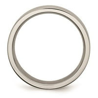 Твърди Титан Оребрени матова четка покритие и венчална халка пръстен размер 11