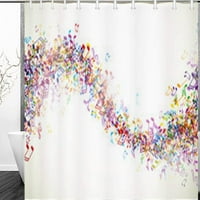 Цветни музикални текстури абстрактна бележка за душ завеса