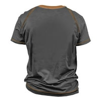 Hanas Men's Raglan Letter Отпечатана риза с къси ръкави за оформяне на ръкави блуза сиво, l