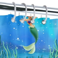 Дисни Малката русалка акварел завеса за душ, водоустойчива плат завеса за душ с пластмасови куки декор за баня