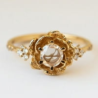 3г Цветен циркон Микросет пръстен реколта изящни цветя Дамски пръстен за жени бижута подаръци Пръстени злато