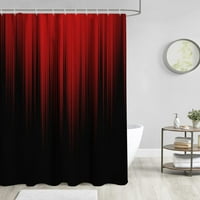 Червено и черно завеса за душ Омбре Реколта Бордо стандартна ивица модел градиент Тъмно прост стил елегантен екстра широк Начало баня декор вана комплект, 72х72, Модерен