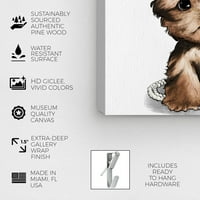 Уинууд студио Животни Пано платно принтове 'модна книга Йорки глем по поръчка' кучета и кученца-кафяво, бяло
