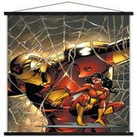 Marvel Comics - Spider Woman - Marvel Adventures Iron Man Стенна плакат с дървена магнитна рамка, 22.375 34