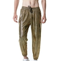 Мъжки метални лъскави джогинг джоги случайни модни тегличи Атлетически джогинг съутрилници лъскави панталони парти панталони панталони