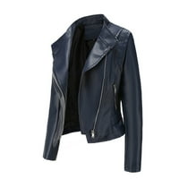 Дамски топове кожени якета Мотоциклетни къси леки кожени кожени палта за жени