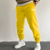 Aayomet товарни панталони за мъже мъжки суитчъни мъже панталони ежедневни модни джогисти удобни основни панталони спортни ежедневни панталони за тренировка, жълт xl