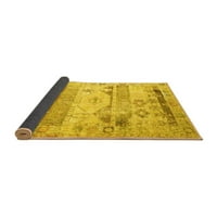 Ahgly Company Indoor Round Персийски жълти традиционни килими, 6 'кръг