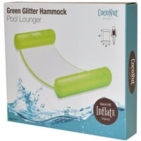 Кокосов поплавък: шезлонг на басейна със зелен блясък - 49 30 Надул дрифт, седло за упражнения и релаксация