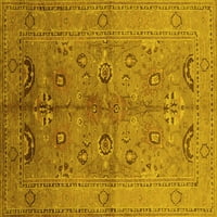 Ahgly Company Indoor Rectangle Oriental Yellow Industrial Area Rugs, 8 '10'