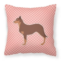Австралийска келпи кучешка борба розова тъкан декоративна възглавница