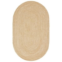 Превъзходен сплетен овален вътрешен килим на открито, 8 '10', Latte White