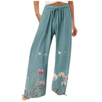 Панталони за йога на ханас за жени, удобни панталони с висока талия с джобове за ежедневни еластични суитчъри за талия на талията