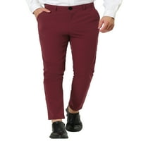 Уникални изгодни Мъжки тънък годни плосък фронт Плътен цвят бизнес Чино панталони