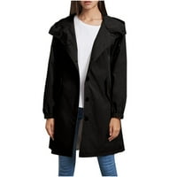 Лека модно яке яке спокойно прилепване на вятърни размити якета за жени солидни еднократни качулки с качулка зимно яке клирънс черно