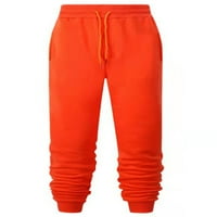 Noilla Mens Bottoms Еластична талия панталони с висока талия панталони мъже монтирани суитчъри за теглене на шезлонги оранжеви S Orange S