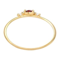 Elli от Julie & Grace Cubic Zirconia Heart Wedding Ring 18kt злато над сребро