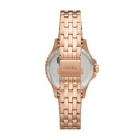 Дата на изкопаеми жени FB- три ръце, часовник от неръждаема стомана от розово злато, ES4995