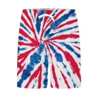 Lilgiuy Men's Independence Day Striped Flag Print Shorts Еластична талия плажни панталони Продажби Продажби Зимна мода Зимна мода