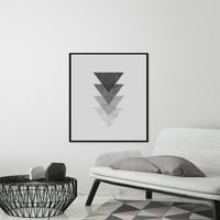 Мраморни триъгълници плават рамкирани живопис печат върху платно