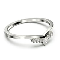 0,12ct годежен диамант moissanite пръстен 10k бяло злато сватбена лента