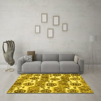Ahgly Company Indoor Rectangle Abstract Yellow Modern Area Rugs, 5 '7'