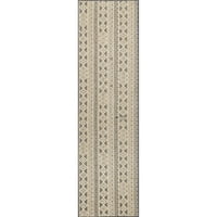 нулум Девън геометрични щамповани вътрешен открит килим бегач, 2 '8', дървени въглища