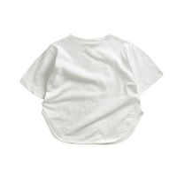 Тениска на entyinea за момчета солидна тениска с късо ръкав на екипажа бяла 140