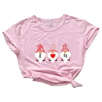 Дамски бизнес топове и блузи горещ розов дамски летни ежедневни печатни потник в врата без ръкави тениска ШЛ