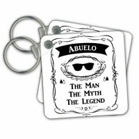 3Drose abuelo Man Man Myth The Legend - дядо дядо на испански - ключови вериги, 2. от, набор от 2