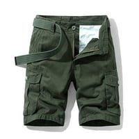 Cllios Мъжки товарни къси панталони спокойни годни мулти джобове къси панталони на открито военни къси панталони Разхлабени работни дрехи Карго къси панталони