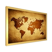 Дизайнарт' Античен свят карта Ви ' винтидж рамка Арт Принт