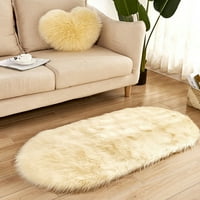 Творчески дом fau woolen плюшен килим топъл подложка за крак диван хол овална постелка