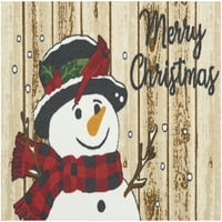Nourison Light Enhance Xmas Merry Snowman Beige 2 '3' Area Rug