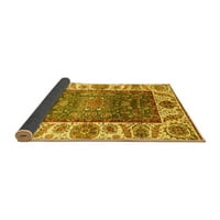 Ahgly Company Indoor Square Oriental Yellow Traditional Area Rugs, 8 'квадрат