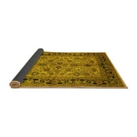 Ahgly Company Indoor Rectangle Oriental Yellow Traditional Area Rugs, 2 '3'