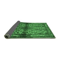Ahgly Company Indoor Rectangle Persian Emerald Green Traditional Area Rugs, 2 '3'