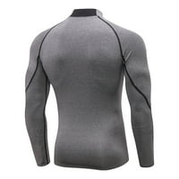 HGW ризи за мъже моден човек тренировки Кехати Фитнес спорт тираж йога риза топ блуза тъмно сиво m