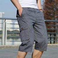 Auroural Men Кратки панталони Мъжки Мъжки летни ежедневни фитнес Бодибилдинг отпечатани джобни спортни шорти панталони панталони
