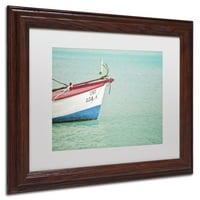Търговска марка изобразително изкуство Аруба лодка платно изкуство от Йейл Гърни, бял мат, дърво рамка